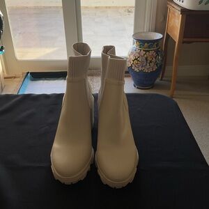Mix No. 6 Cream Heeled Boots